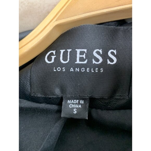 Guess Plush Teddy Cozy  Womens S Black & Beige Faux Fur Jacket Zip Crop RV10318 - Picture 6 of 12